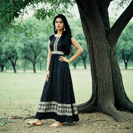 Elegant Pakistani Dress with Jewelry Outdoors