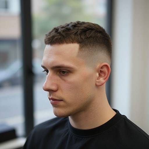 Realistic European Man with Bowl Cut Fade