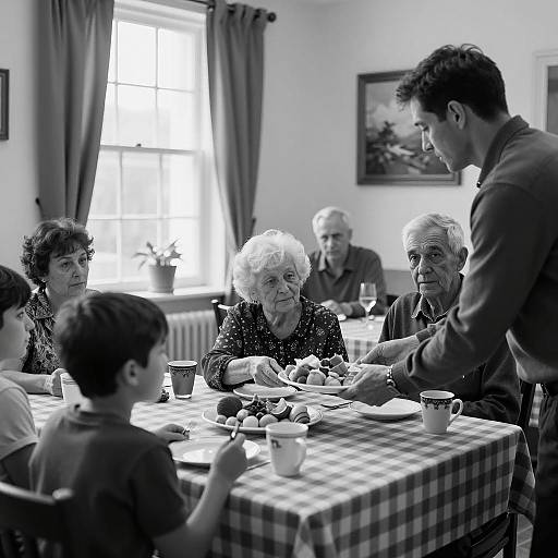 Family Sharing Meal at Dining Table