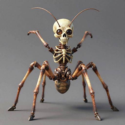 Skeletal-Head Canopy Vine-Armored Octopedal Arachnid