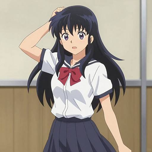 Anime Girl in School Uniform Portrait