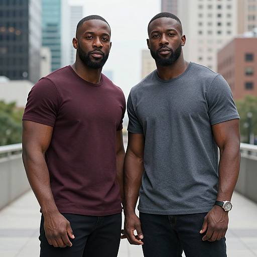 Confident Black Men in Urban Setting