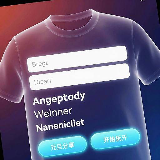 Neon Shirt Text Generator Interface