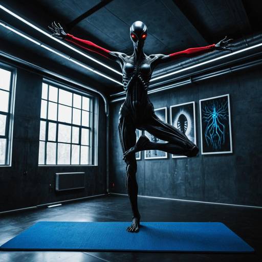 Alien Yoga in a Minimalist Space