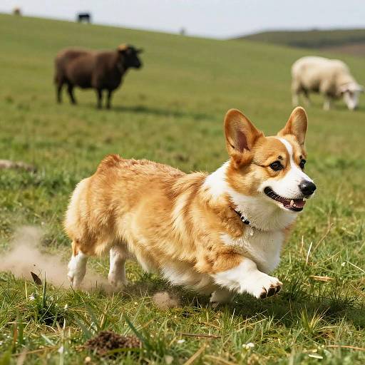 Cattle Dog Corgi Herding Sheep Action