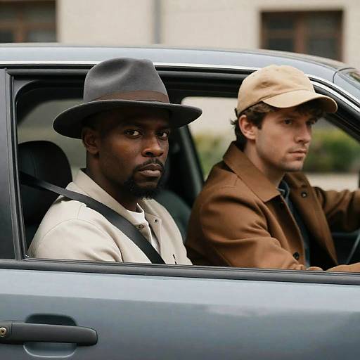 Portrait of Two Men in a Car
