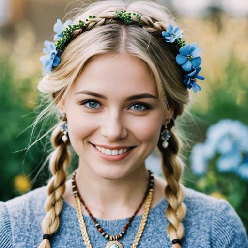 Girl with Plait Crown and Jewelry