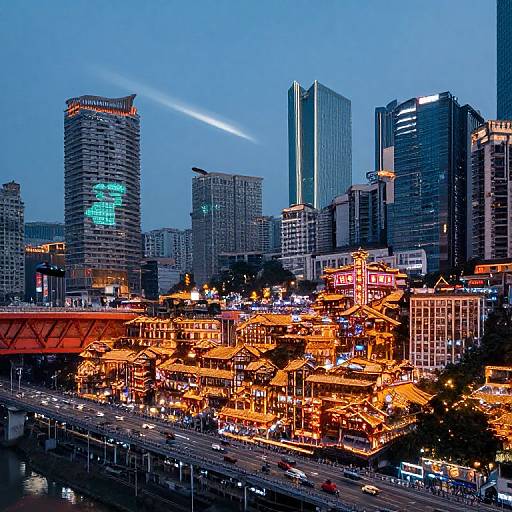 Futuristic City Skyline at Twilight
