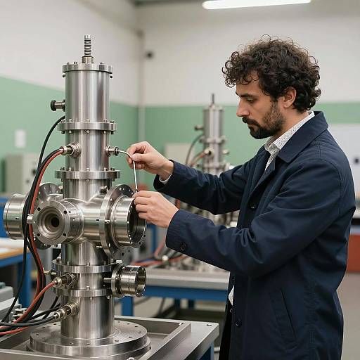 Industrial Engineer Working on Metal Structure