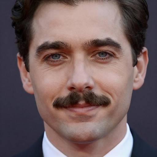 Close-up portrait of man with mustache