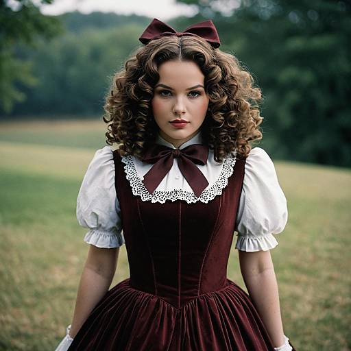 Realistic Countess Costume Portrait Outdoors