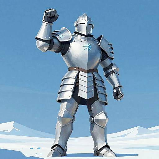 Giant Armored Sentry in Icy Tundra