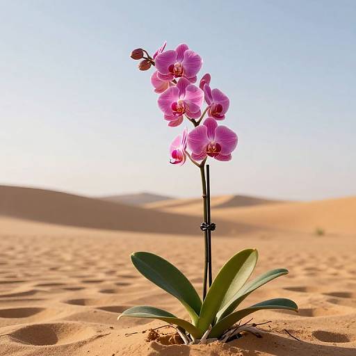 Defiant Pink Orchid in Desert