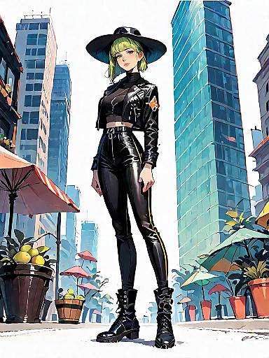 Urban Chic Woman in Stylish Outfit