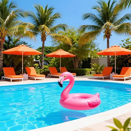 Vibrant Tropical Poolside Paradise