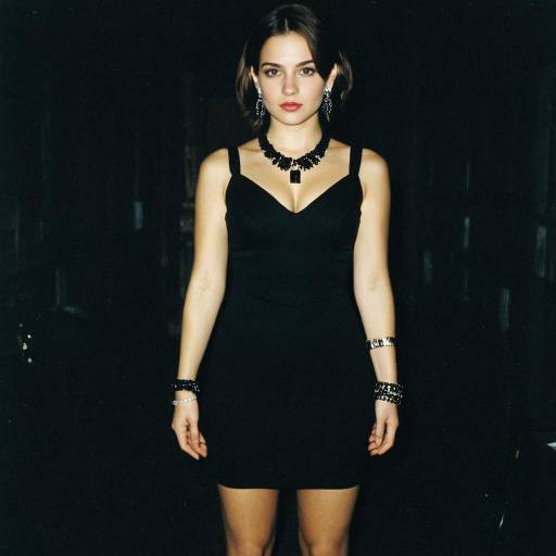 Elegant Solo Figure in Black Dress
