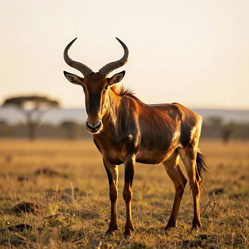 Majestic Hartebeest at Sunset