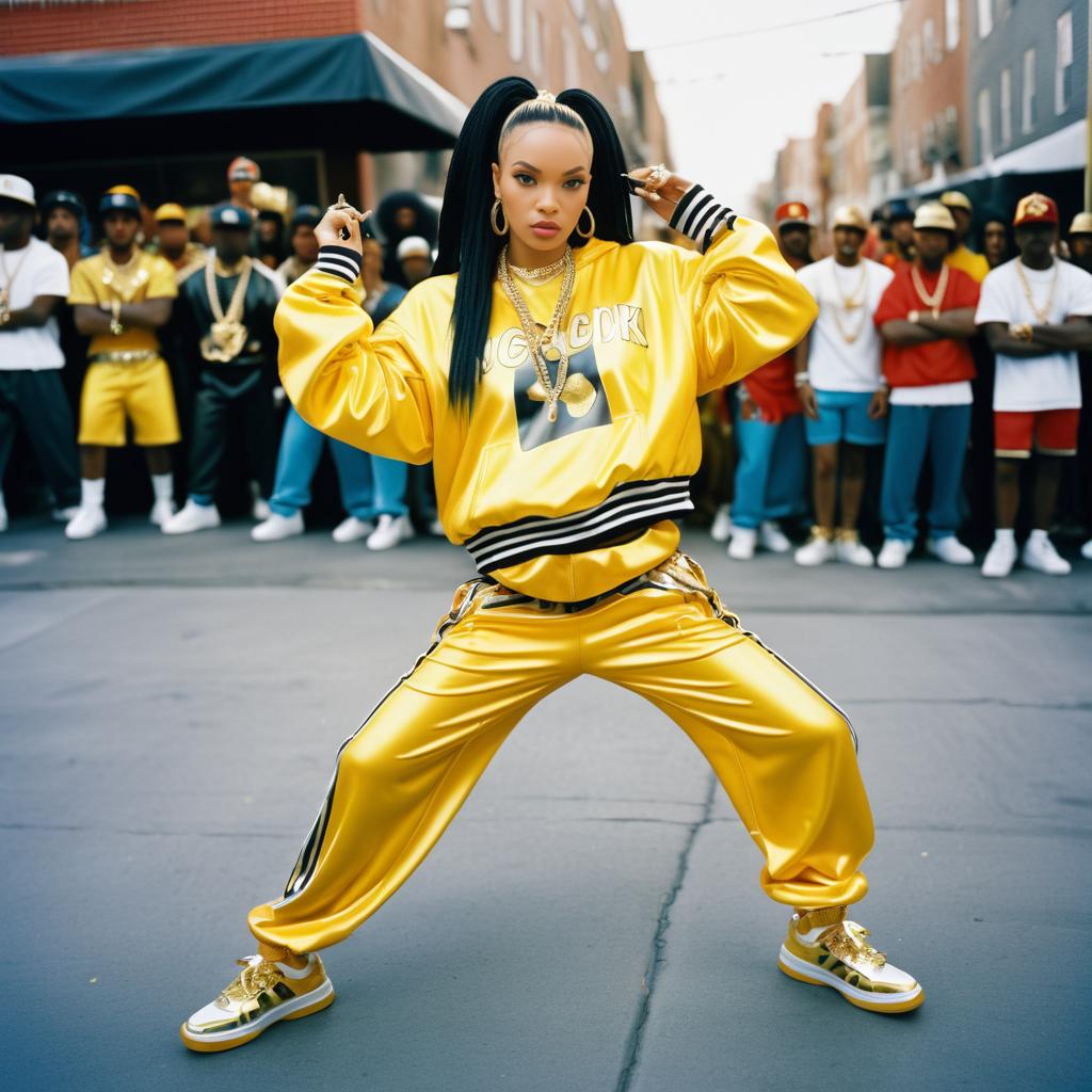 Fierce Hip-Hop Dancer at Block Party