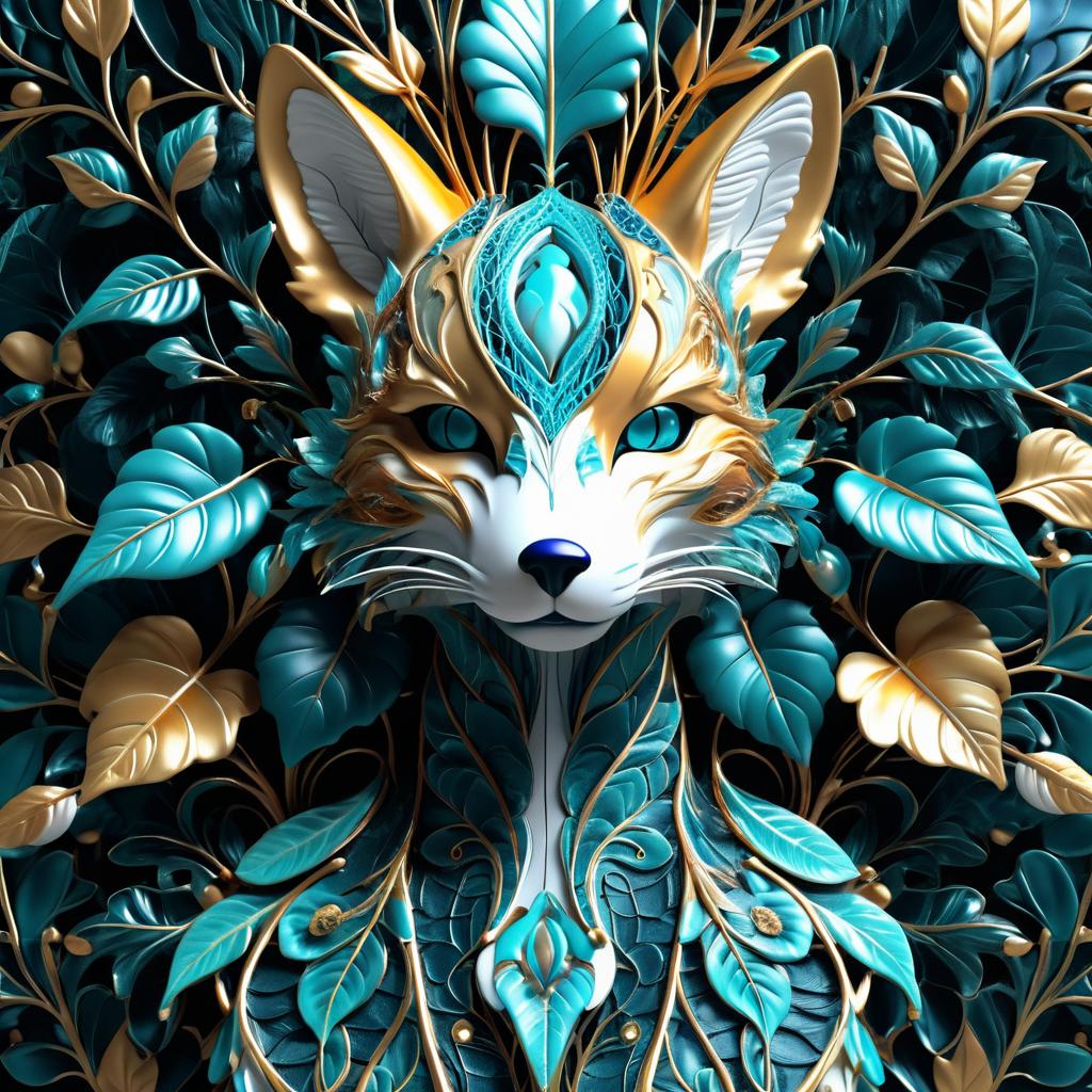 Ultra-Detailed Biomechanical Porcelain Fox Render