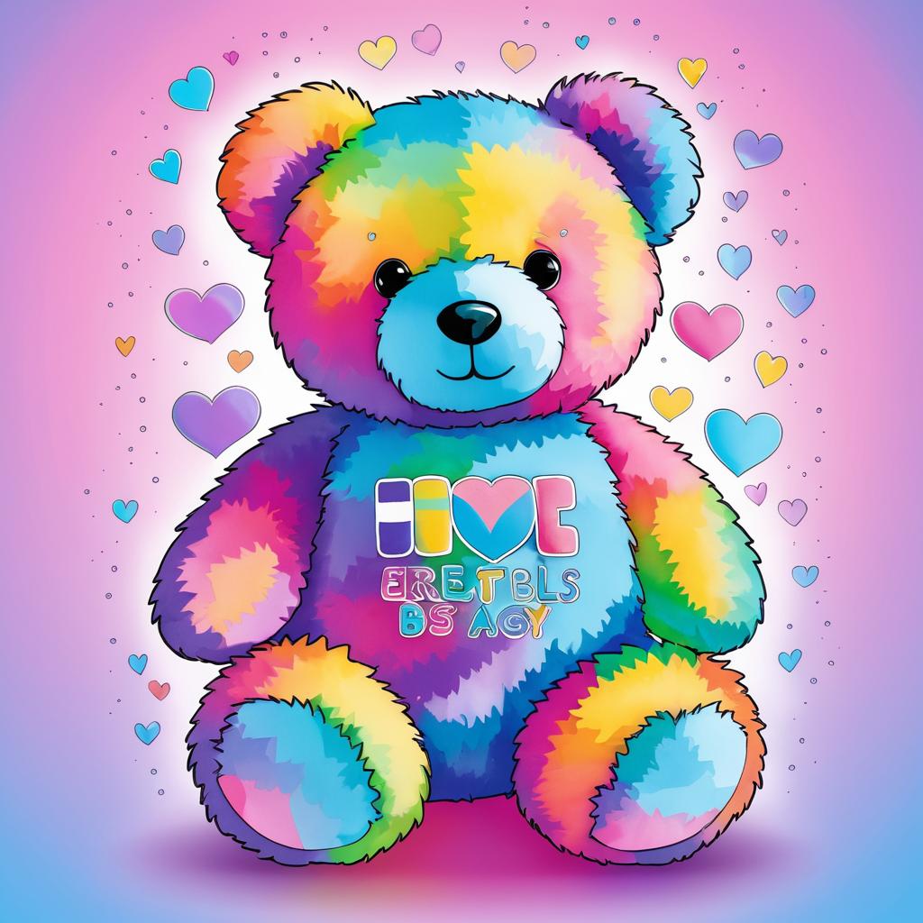 Whimsical Teddy Bear for Trans Equality