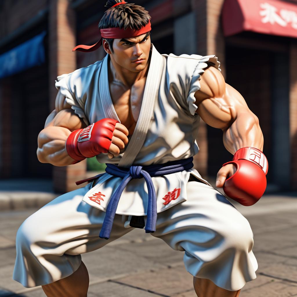 Photorealistic Ryu from Street Fighter