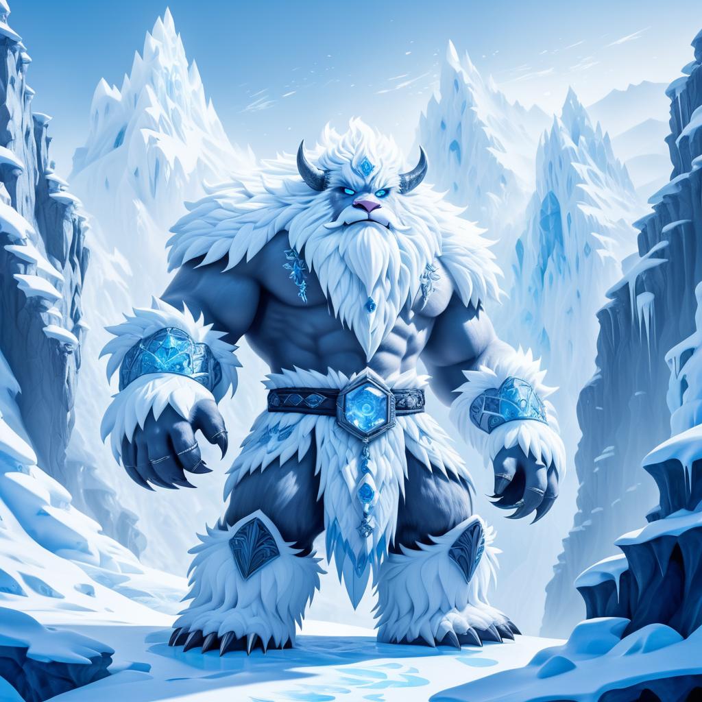 Majestic Yeti in Enchanted Snowy Landscape