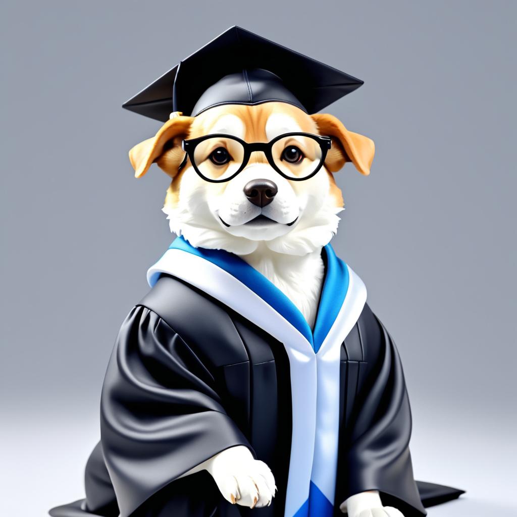 Scholar Dog Animation in Graduation Attire