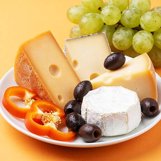 Vibrant Assorted Cheese and Fruit Plate