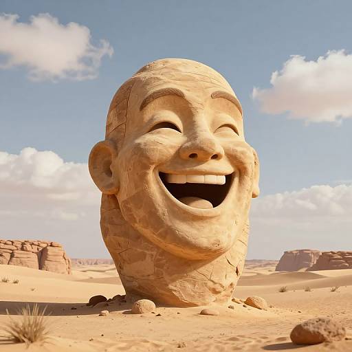 Whimsical 3D Cartoon Sandstone Figure