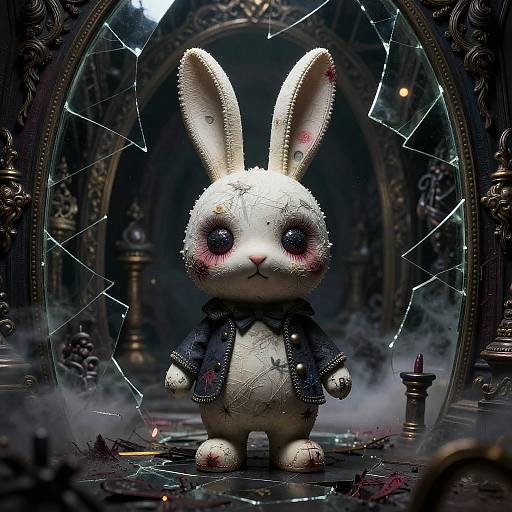 Dark Surreal Porcelain Rabbit Mascot