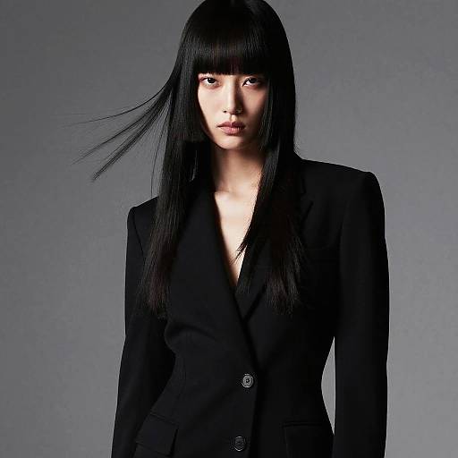 Blunt Fringe Fashion Editorial Portrait