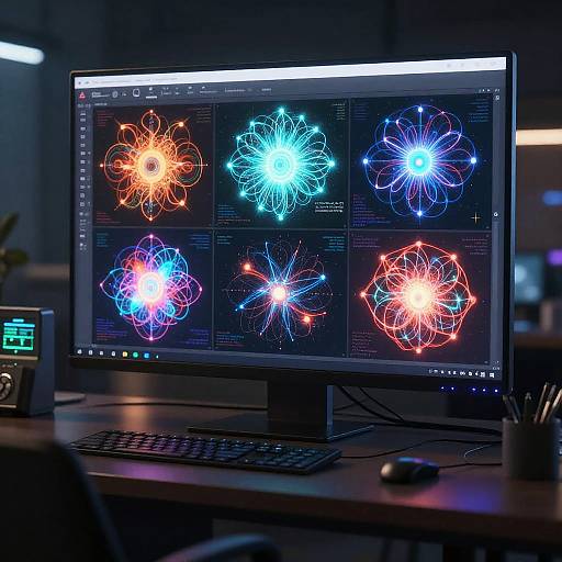 Futuristic AI Visual Generator Workspace