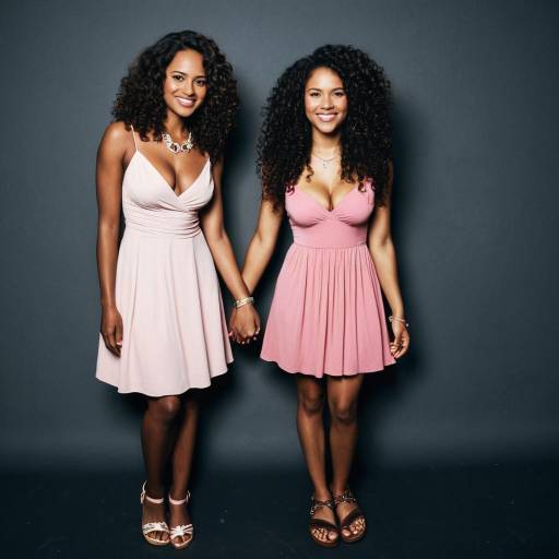 Two Women Holding Hands in Summer Dresses