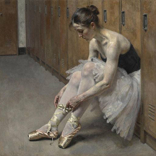 Degas-Style Charcoal: Aging Ballerina Reverie