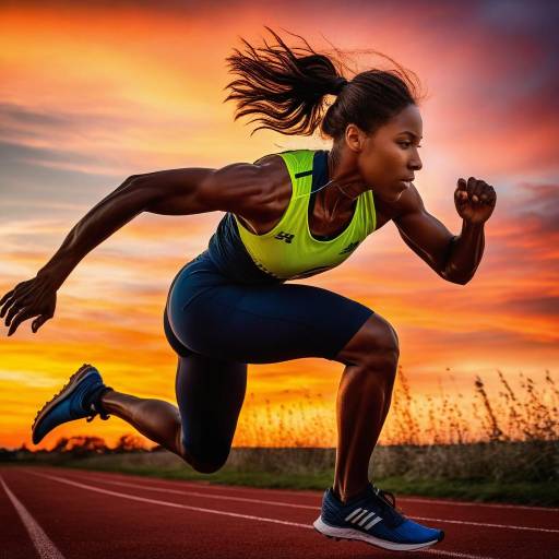 Dynamic Athlete Sprinting at Vibrant Sunset