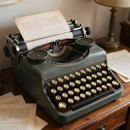 Antique Typewriter on Vintage Desk