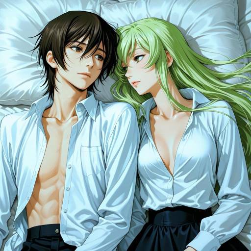 Lelouch and Couple in Stylish Attire