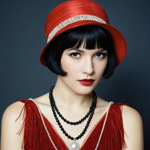 Elegant Red Flapper Dress Costume Design