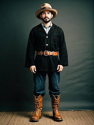 Man in Vintage Western Outfit