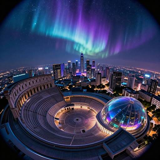 Dreamlike Urban Galaxy Landscape