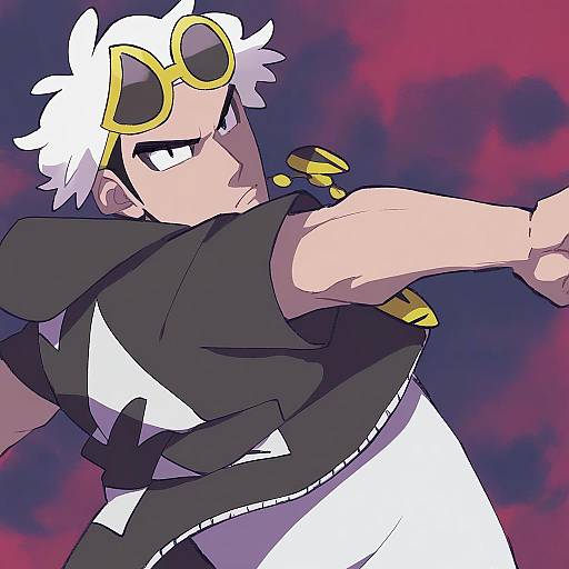Illustration of Guzma (pokemon), pokemon in the style of A-ka
