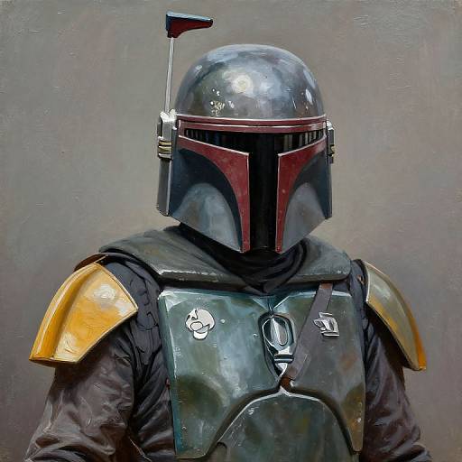 Detailed Oil Painting of Boba Fett