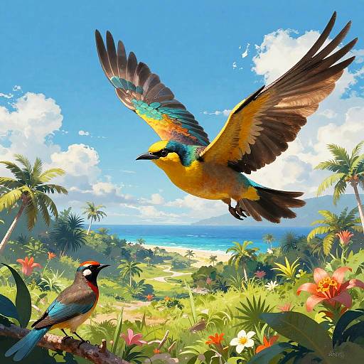 Kekitopu Soaring Over Tropical Paradise