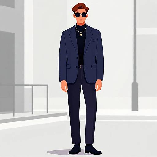 Sleek Modern Male Fashion Illustration