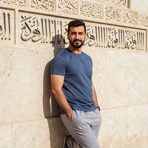 Middle Eastern Man Blending Tradition and Style