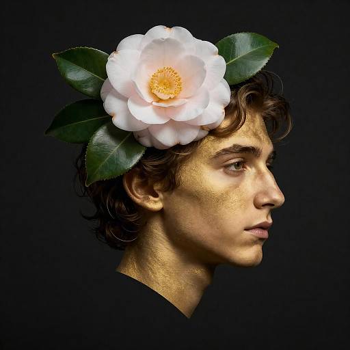 Prickly Timothée Chalamet with Blooming Camellia