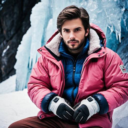 Realistic Male Ice Climber Portrait