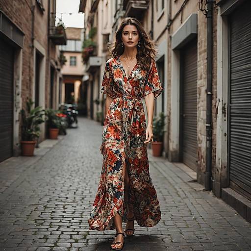 Serene Model on Charming European Street
