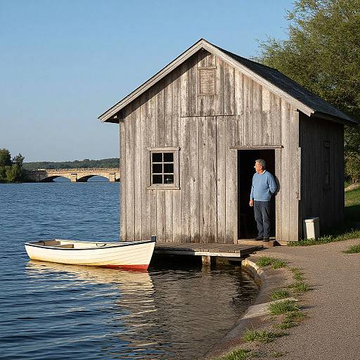 Sunny Afternoon by Weathered Boathouse