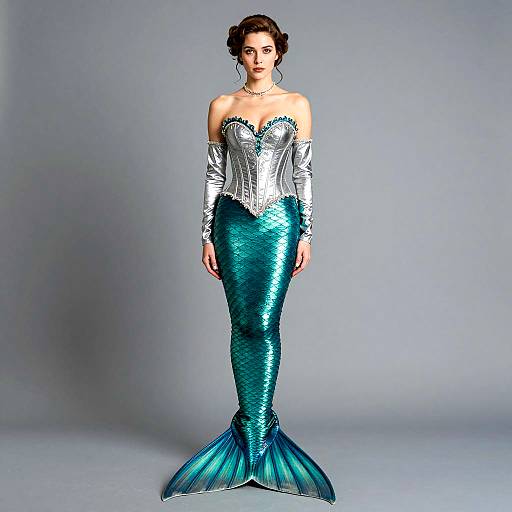 Woman in Vintage Mermaid Costume